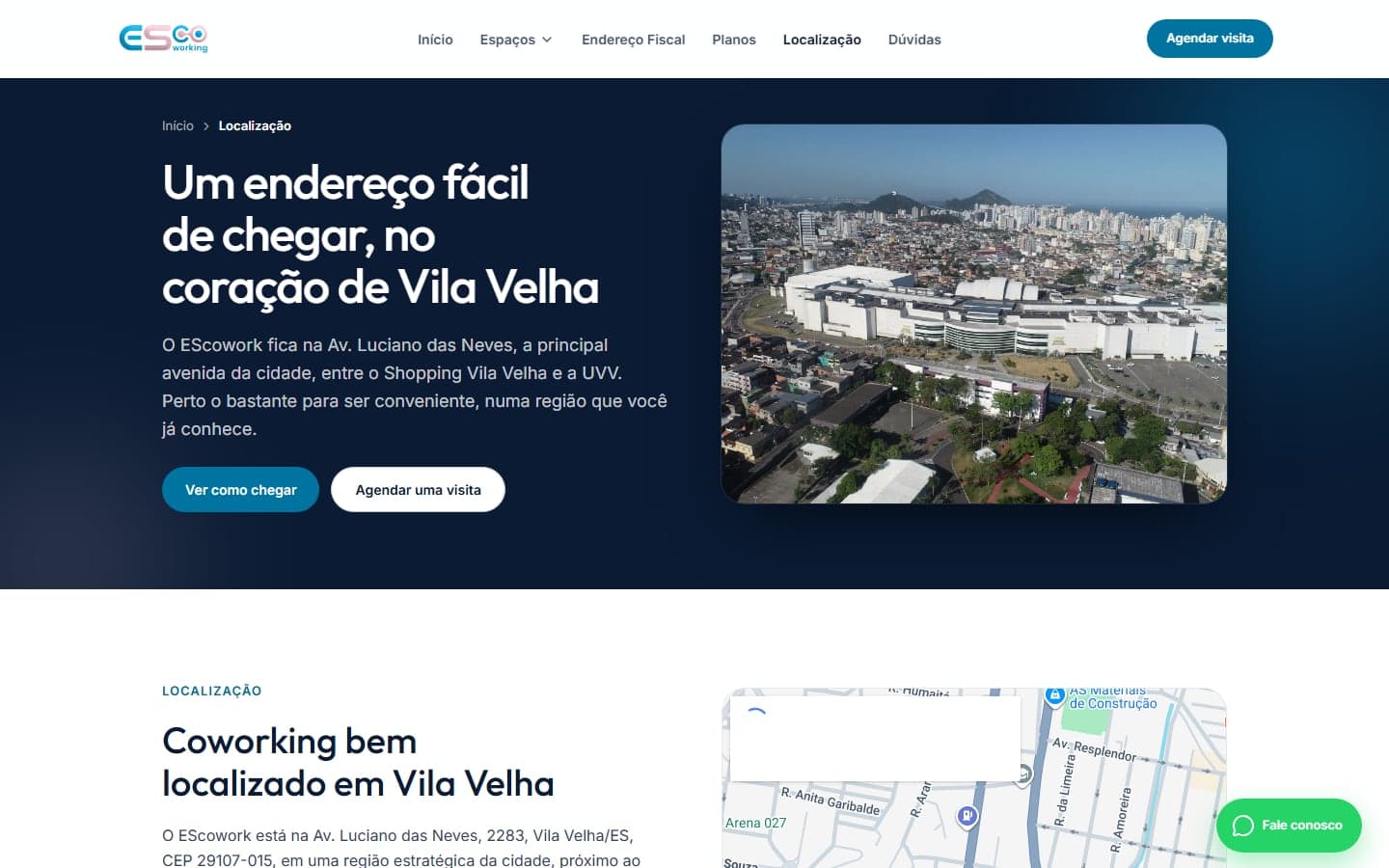 Site — EScowork — Chegar é tão fácil quanto agendar